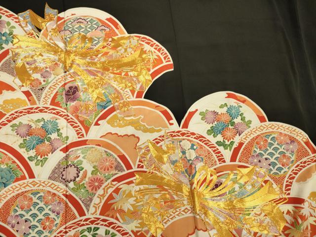 平和屋着物■豪華黒留袖 駒刺繍 青海波花文 金彩 正絹 逸品 DABE0453ya