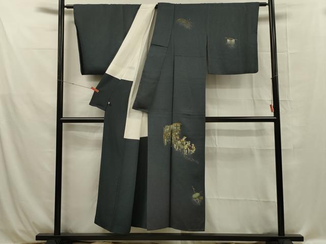 平和屋着物■訪問着 人物文 さが美扱い 正絹 逸品 DABE0455ya