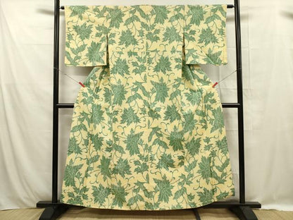 平和屋着物■上質な紬 花唐草文 正絹 逸品 DABE0456ya