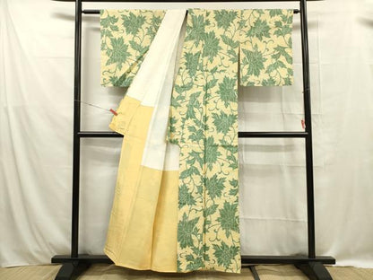 平和屋着物■上質な紬 花唐草文 正絹 逸品 DABE0456ya