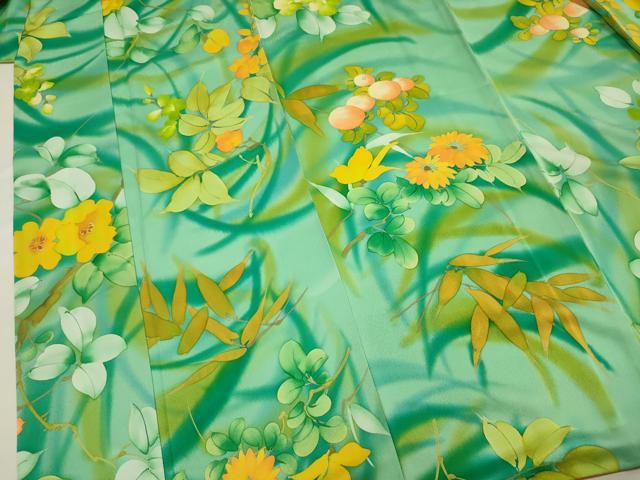 平和屋着物■上質な小紋 草花文 暈し染め 正絹 逸品 DABE0462ya