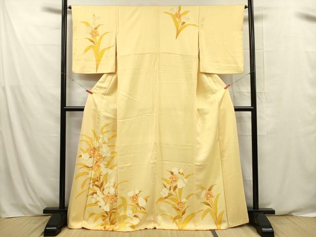 平和屋着物■訪問着 刺繍 草花文 正絹 逸品 DABE0466ya