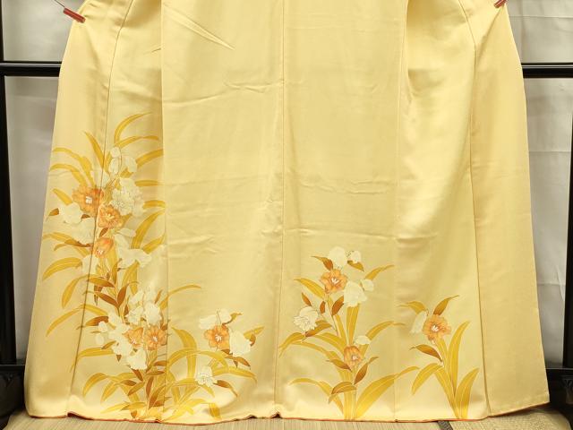 平和屋着物■訪問着 刺繍 草花文 正絹 逸品 DABE0466ya