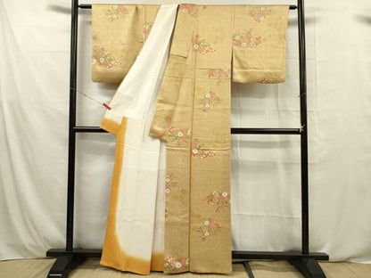 平和屋着物■上質な小紋 草花文 正絹 逸品 DABE0470ya
