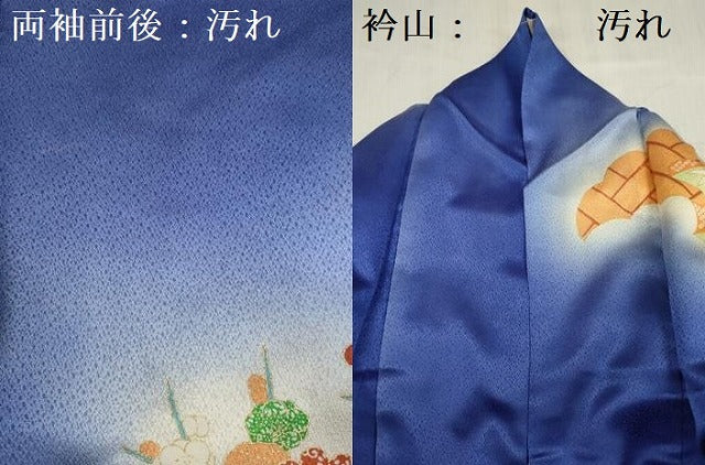 平和屋着物■訪問着 駒刺繍 風景花文 暈し染め 金彩 正絹 逸品 DABE0472ya