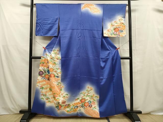 平和屋着物■訪問着 駒刺繍 風景花文 暈し染め 金彩 正絹 逸品 DABE0472ya