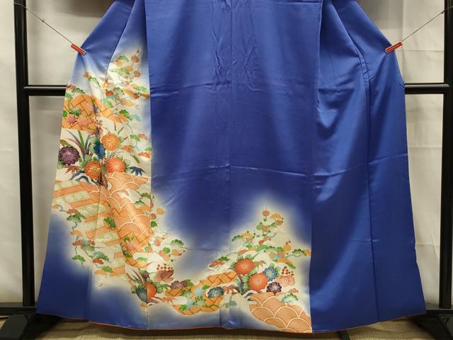 平和屋着物■訪問着 駒刺繍 風景花文 暈し染め 金彩 正絹 逸品 DABE0472ya