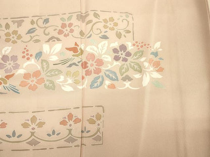 平和屋着物■訪問着 刺繍 花鳥文 正絹 逸品 DABE0477ya