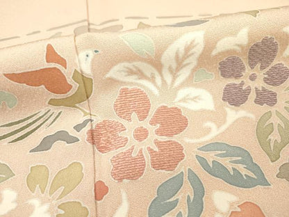 平和屋着物■訪問着 刺繍 花鳥文 正絹 逸品 DABE0477ya
