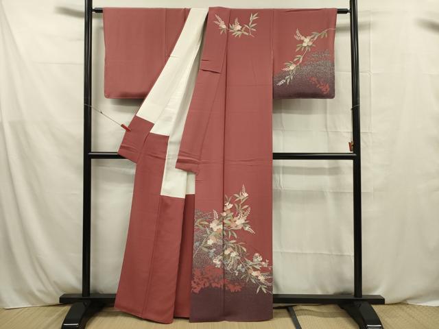 平和屋着物■訪問着 草花文 正絹 逸品 DABE0481ya