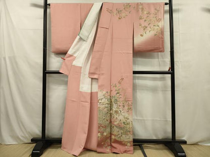 平和屋着物■訪問着 螺鈿 御所車花文 暈し染め 金銀彩 正絹 逸品 DABE0482ya