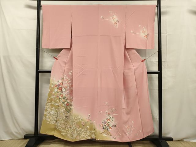 平和屋着物■訪問着 友禅 流水花文 暈し染め 正絹 逸品 DABE0483ya