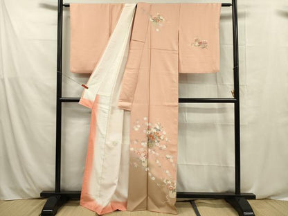 平和屋着物■訪問着 草花文 暈し染め 金彩 正絹 逸品 DABE0485ya