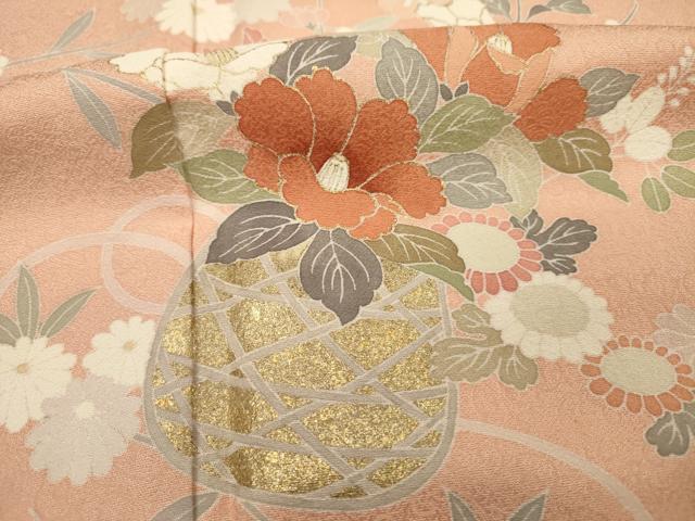 平和屋着物■訪問着 草花文 暈し染め 金彩 正絹 逸品 DABE0485ya