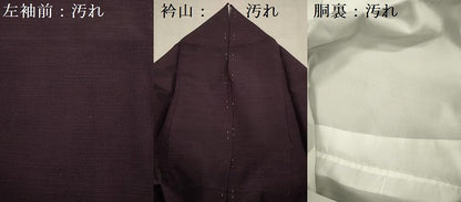 平和屋着物■上質な紬 似せ紫色 正絹 逸品 DABE0486ya