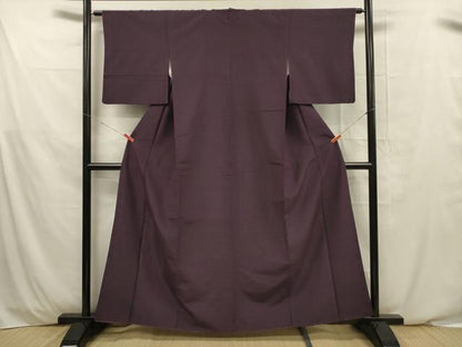平和屋着物■上質な紬 似せ紫色 正絹 逸品 DABE0486ya