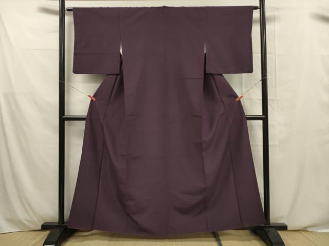 平和屋着物■上質な紬 似せ紫色 正絹 逸品 DABE0486ya