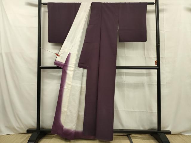 平和屋着物■上質な紬 似せ紫色 正絹 逸品 DABE0486ya