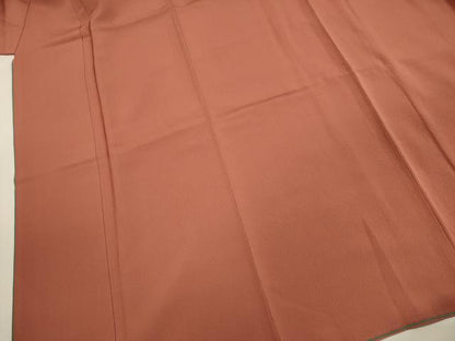 平和屋着物■上質な色無地 洗朱色 正絹 逸品 DABE0489ya