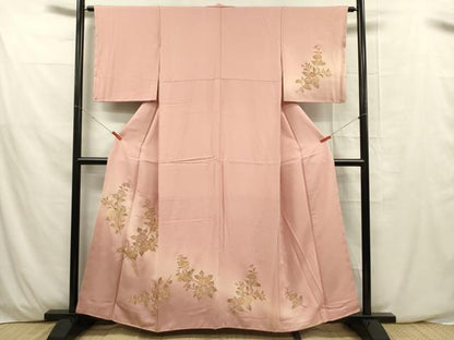 平和屋着物■訪問着 駒刺繍 枝花文 暈し染め 金彩 正絹 未使用 逸品 DABE0490ya