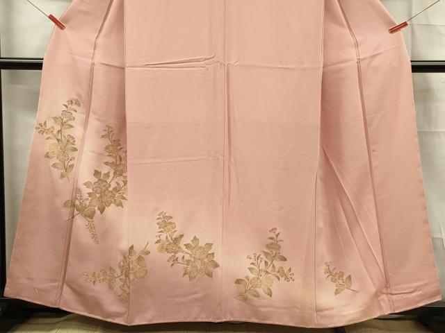 平和屋着物■訪問着 駒刺繍 枝花文 暈し染め 金彩 正絹 未使用 逸品 DABE0490ya