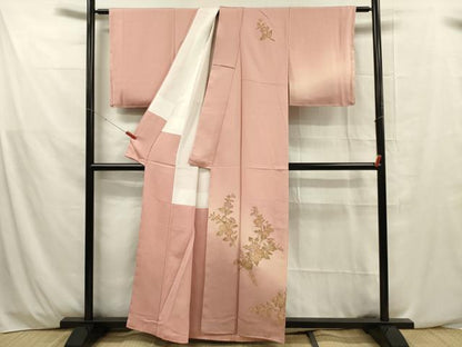 平和屋着物■訪問着 駒刺繍 枝花文 暈し染め 金彩 正絹 未使用 逸品 DABE0490ya