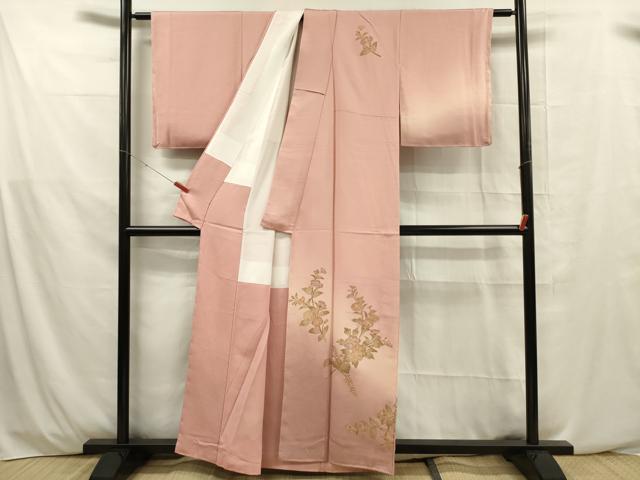 平和屋着物■訪問着 駒刺繍 枝花文 暈し染め 金彩 正絹 未使用 逸品 DABE0490ya