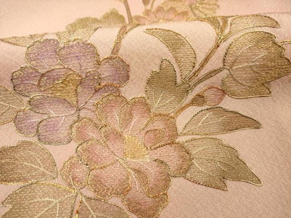 平和屋着物■訪問着 駒刺繍 枝花文 暈し染め 金彩 正絹 未使用 逸品 DABE0490ya