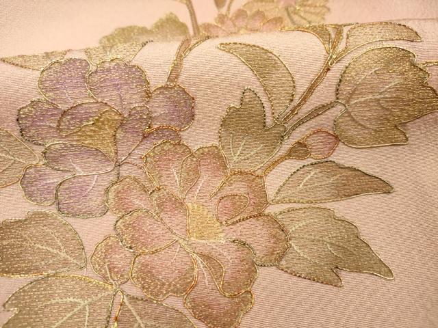 平和屋着物■訪問着 駒刺繍 枝花文 暈し染め 金彩 正絹 未使用 逸品 DABE0490ya
