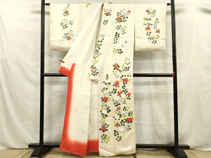 平和屋着物■訪問着 草花文 正絹 逸品 DABE0493ya