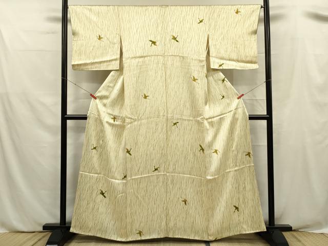 平和屋着物■上質な小紋 飛鶴文 正絹 逸品 DABE0494ya
