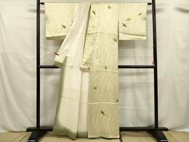 平和屋着物■上質な小紋 飛鶴文 正絹 逸品 DABE0494ya