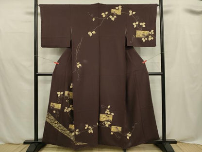 平和屋着物■訪問着 刺繍 花鳥文 金彩 正絹 逸品 DABE0495ya
