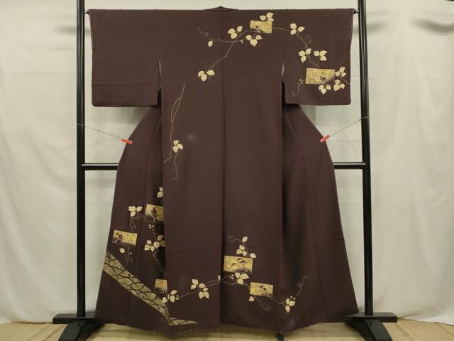 平和屋着物■訪問着 刺繍 花鳥文 金彩 正絹 逸品 DABE0495ya