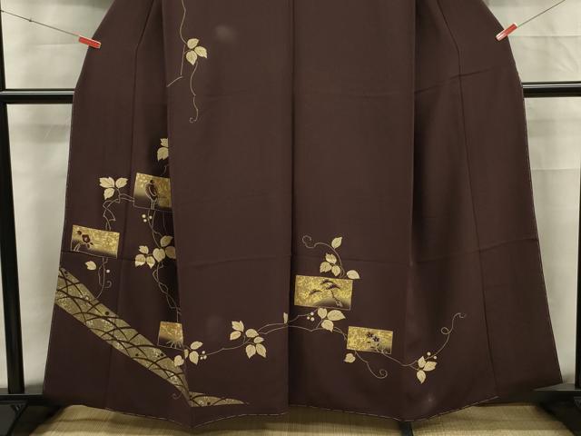 平和屋着物■訪問着 刺繍 花鳥文 金彩 正絹 逸品 DABE0495ya