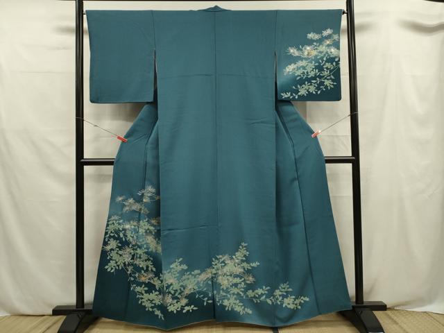 平和屋着物■訪問着 刺繍 枝松文 暈し染め 金銀彩 正絹 逸品 DABE0497ya