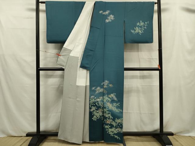 平和屋着物■訪問着 刺繍 枝松文 暈し染め 金銀彩 正絹 逸品 DABE0497ya