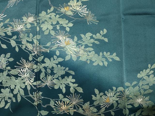 平和屋着物■訪問着 刺繍 枝松文 暈し染め 金銀彩 正絹 逸品 DABE0497ya