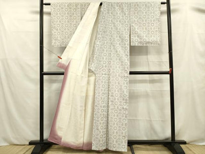 平和屋着物■上質な紬　亀甲花文　正絹　逸品　DABE0500ya