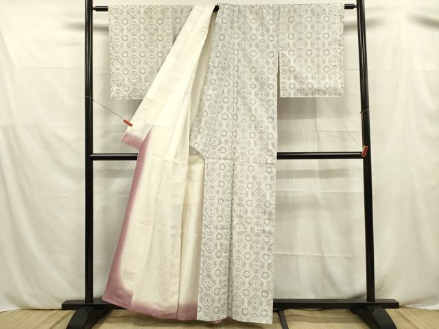平和屋着物■上質な紬　亀甲花文　正絹　逸品　DABE0500ya