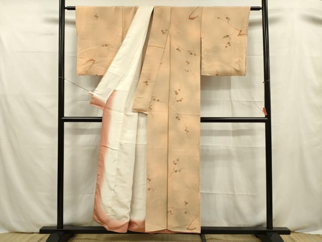 平和屋着物■上質な小紋 地紋起こし 枝梅文 暈し染め 正絹 逸品 DABE0501ya