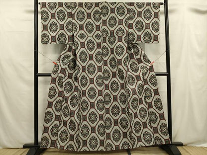平和屋着物■本場村山大島紬　蜀江花文　正絹　逸品　DABE0503ya