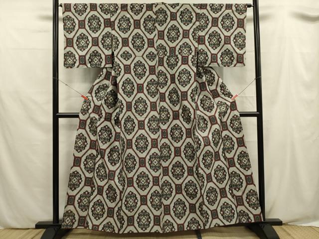 平和屋着物■本場村山大島紬　蜀江花文　正絹　逸品　DABE0503ya