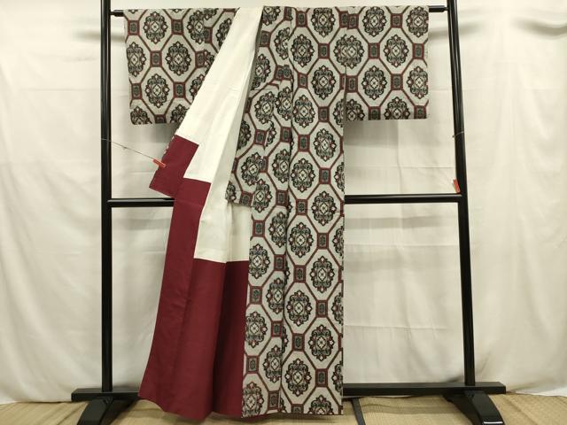 平和屋着物■本場村山大島紬　蜀江花文　正絹　逸品　DABE0503ya