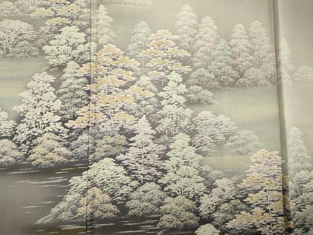 平和屋着物■訪問着 樹林文 暈し染め 正絹 逸品 DABE0508ya