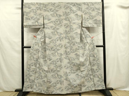 平和屋着物■上質な紬 草木文 正絹 逸品 DABE0513ya