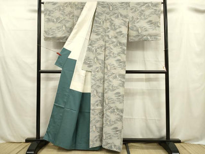 平和屋着物■上質な紬 草木文 正絹 逸品 DABE0513ya