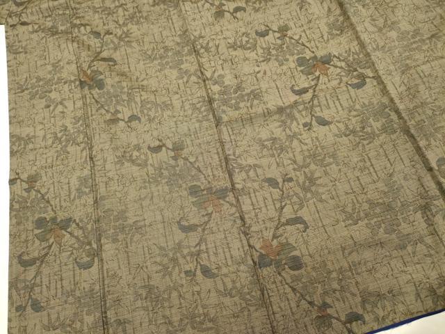 平和屋着物■上質な紬　枝花文　正絹　逸品　DABE0518ya
