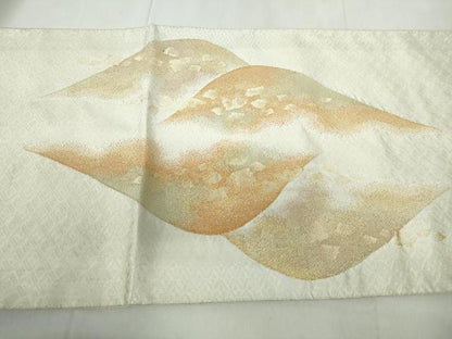 平和屋着物◎太鼓柄袋帯 箔散らし重ね山文 金銀糸 正絹 逸品 DABE0525qa