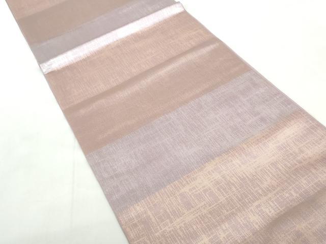 平和屋着物◎六通柄袋帯　横段文　金銀糸　正絹　逸品　DABE0542qa